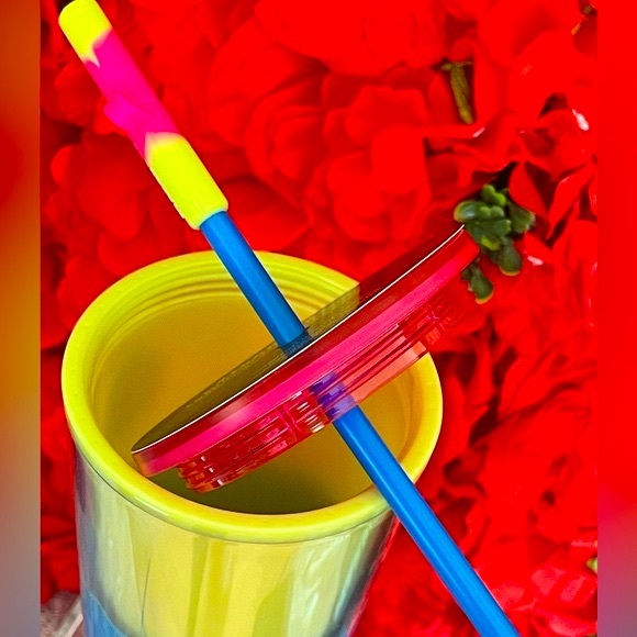 NWT💙Starbucks 2023 Citrus Color Changing Venti Tumbler with 2 Swirl Straws - Picture 7 of 11